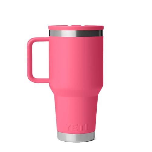 YETI Rambler 30 oz Travel Mug with Flip Straw Lid – Stainless Steel, Leakproof, Pink