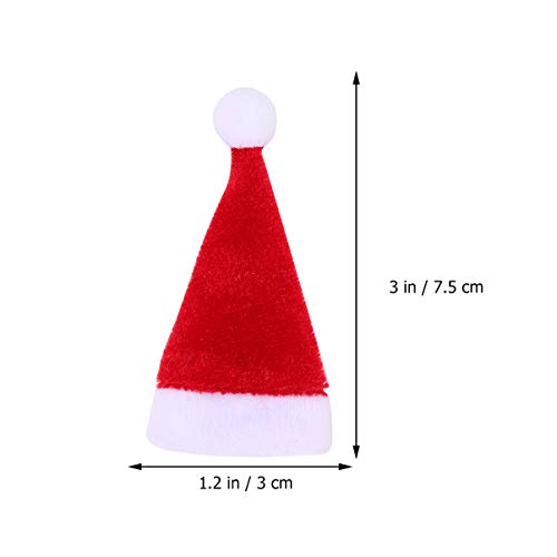 20pcs Mini Santa Hat Knit Christmas Decorations for Dolls Crafts & Gifts