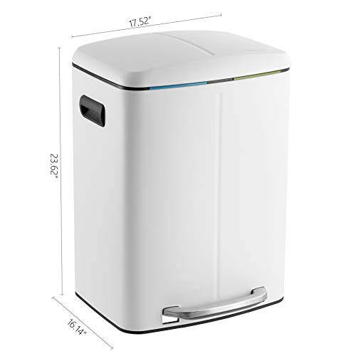 happimess 10.6 Gal Double Bucket Step Trash Can - Cotton White