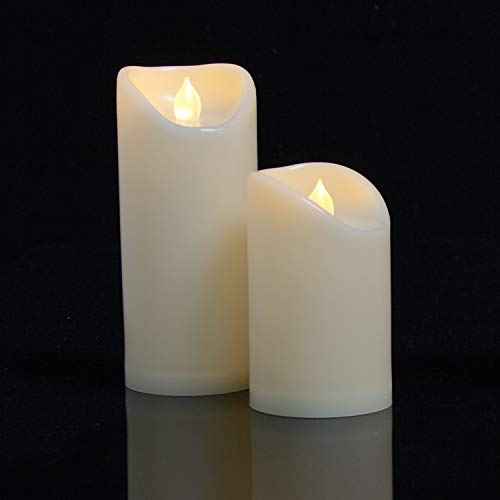 iZAN 1PCS Battery Operated Flameless LED Candle with Timer Outdoor Waterproof Flickering Decorative Light for Halloween Thanksgiving Christmas Home Kitchen Wedding Party Events Decoration D?cor 3¡±x5¡±