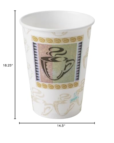 Dixie Georgia-Pacific PerfecTouch WiseSize Coffee Dreams Insulated Paper Cup 12oz - Case of 20 Sleeves (Variation 500)