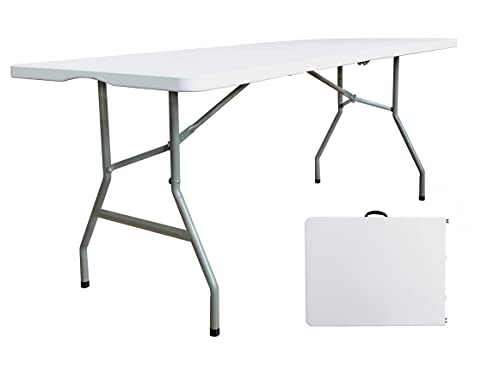 6ft Heavy Duty Plastic Folding Picnic Table - Portable & Sturdy