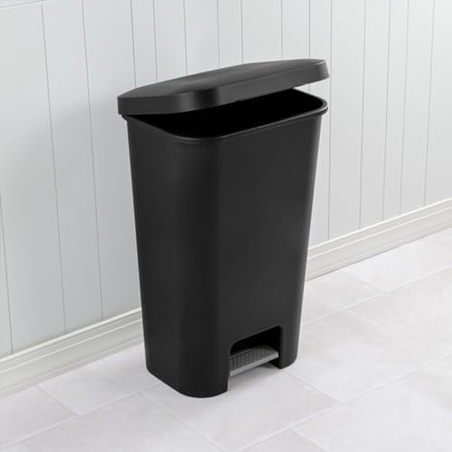 Sterilite 11.9 Gal Rectangular Step-On Wastebaskets 4 Pack Black Kitchen & Office