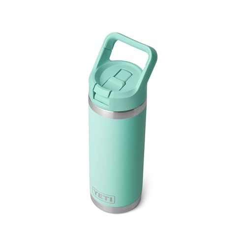YETI Rambler 18 oz Seafoam Insulated Stainless Steel Water Bottle with Straw Cap