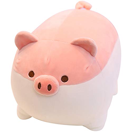 Levenkeness Soft Fat Pig Plush Hugging Pillow,Cute Piggy Stuffed Animal Doll Toy Gifts for Bedding, Kids Birthday, Valentine, Christmas (Pink, 15.7")