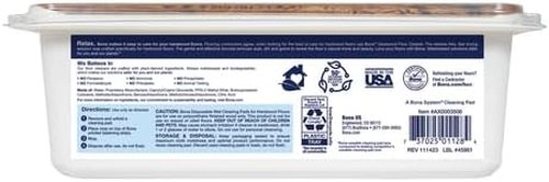 Bona Hardwood Floor Cleaning Pads - Unscented Disposable Wet Pads | 12 Pack for Residue-Free Shine
