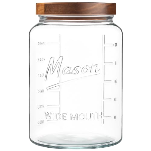 Extra Large 1 Gallon Mason Jar with Airtight Wooden Lid Pack of 1