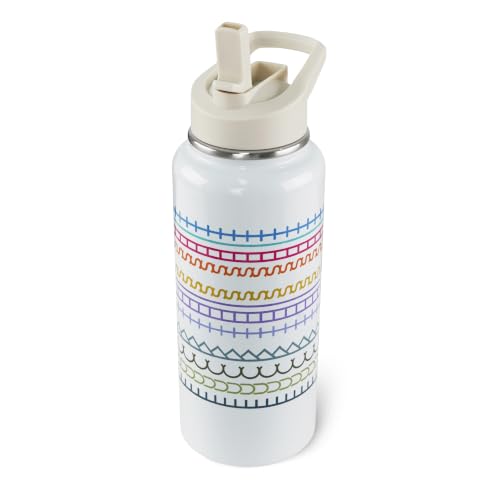 Rcvlauf Hidden Message Multicolor Water Bottle 32oz Insulated Travel Mug with Straw - Funny Gag Gift for Work & Friends