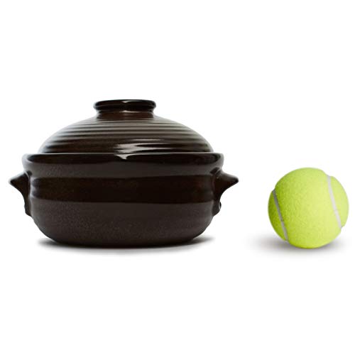 Medium Ceramic Dolsot Stone Bowl with Lid for Bibimbap & Hot Soup – 33.8 fl oz