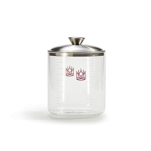 King Arthur Glass Sourdough Crock with Lid - 1.5 Quart Capacity, Clear