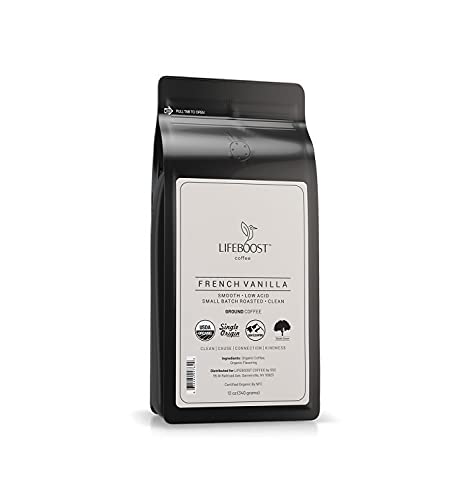 French Vanilla Low Acid Ground Coffee 12oz - Organic & Certified