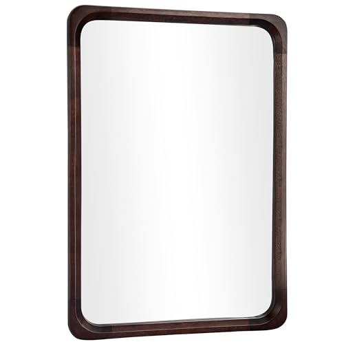Solid Wood Bathroom Mirror for Wall 24 x 36 Inch, Rustic Rectangle