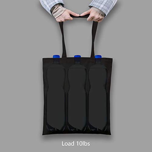 Medium Black Cotton Tote Bag 16x15 Inches Reusable Grocery Shopping Bag - 24 Pack