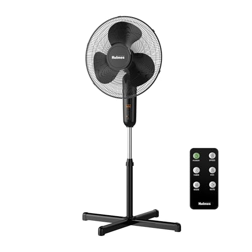 Black 16-Inch Digital Oscillating Tower Fan with Remote, 3 Speeds & Timer