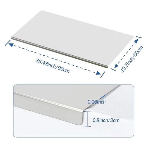 Large Stainless Steel Chopping & Kneading Board 35.4 x 19.7 inches with Rolling Pin