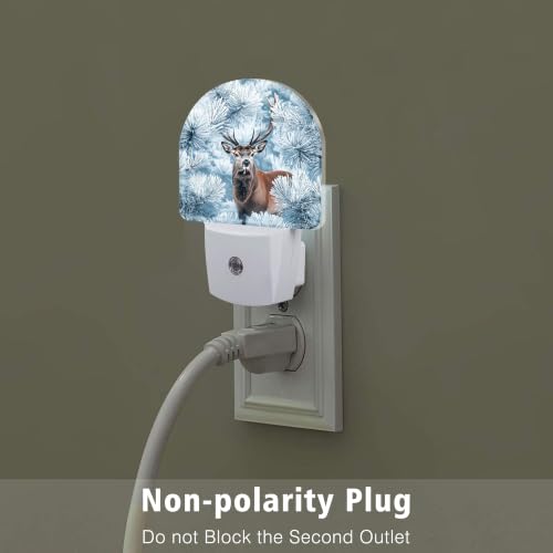 sndheke Night Light with Dusk-to-Dawn Sensor, Plug-In Deer 34 Color