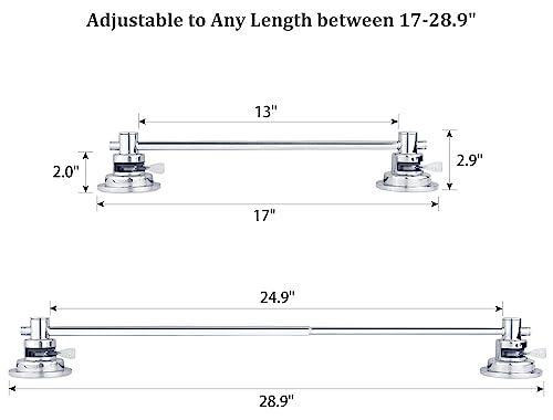 Sneckup Extendable Stainless Steel Towel Bar - 17-29 Inches, Chrome Plating
