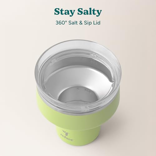 REDUCE Saltini 16 oz Cocktail Tumbler - Insulated Margarita Tumbler with Lid - Keeps Drinks Cold for 10 Hours - 360 Sippable Martini Glass Alternative - Shatterproof, Perfect for Parties - Cloud Blue