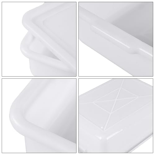 3-Pack Commercial Plastic Bus Tubs with Lids – 13L Food Service Storage & Wash Basins