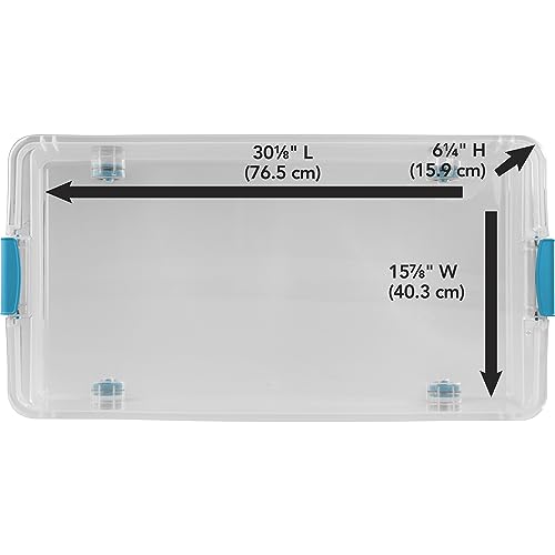 Sterilite 56 Quart Wheeled Latching Storage Box 4-Pack for Home Organization