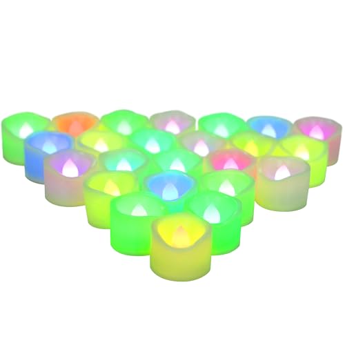 Battery Operated Flameless Multicolor LED Tea Lights Votive Candles
