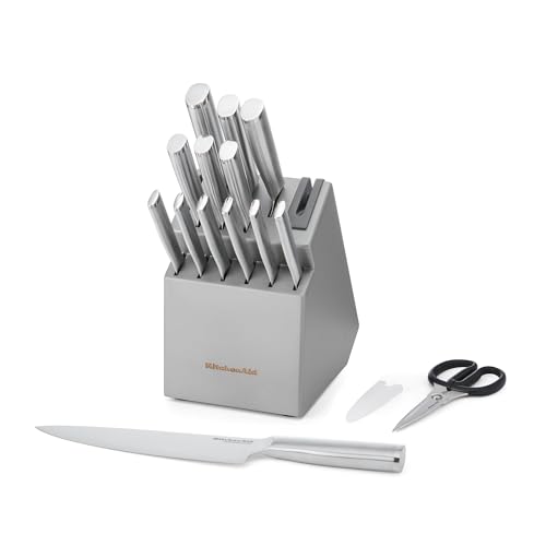 KitchenAid Gourmet 14-Piece Knife Set with Built-In Sharpener - Stainless Steel