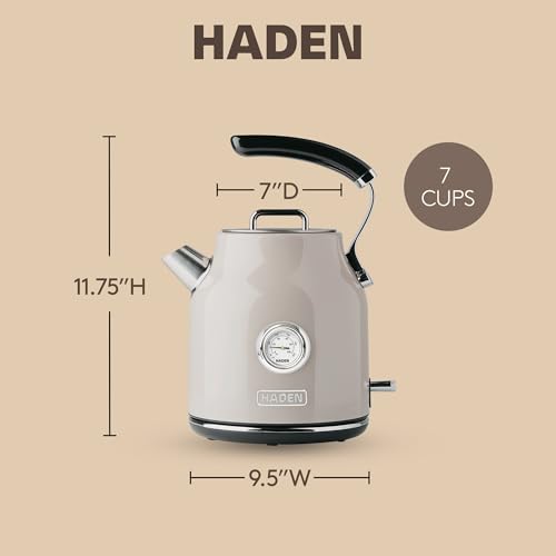 Haden Dorset 1.7L Putty & Chrome Stainless Steel Electric Kettle