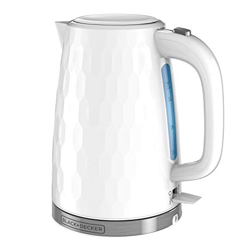 BLACK+DECKER 1.7L Cordless Electric Kettle - White, Rapid Boil, Safety Features