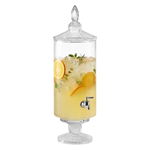Fifth Avenue Westchester Glass Beverage Dispenser 2 Gal Crystal Drink Dispenser