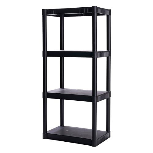 Plano 4-Shelf Plastic Storage Shelves 200lb Capacity - Easy Assembly
