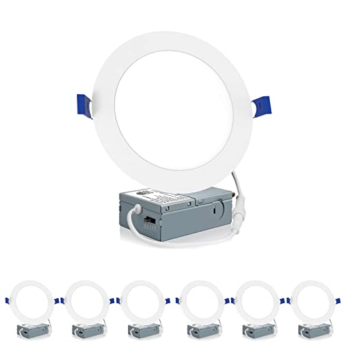 6 Inch LED Recessed Downlight Kit - 5CCT Adjustable Canless Wafer Light