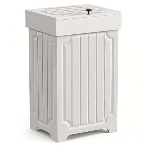 Povrgive White Dog Proof Kitchen Trash Can - 13 Gallon, Pet-Resistant, Modern Design
