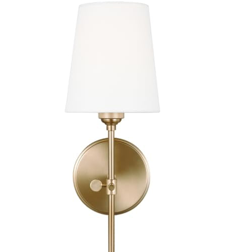 Generation Lighting Baker 1-Light Satin Brass Wall Sconce - Classic Bathroom Fixture