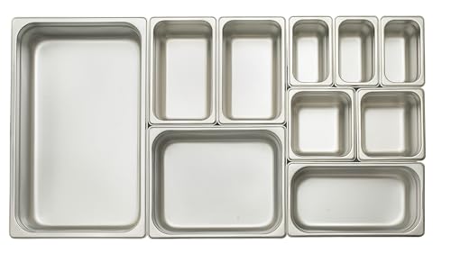 Full Size 6-Inch Deep Stainless Steel Steam Pan - Anti-Jam Hotel & Restaurant Pan - Variation of 1