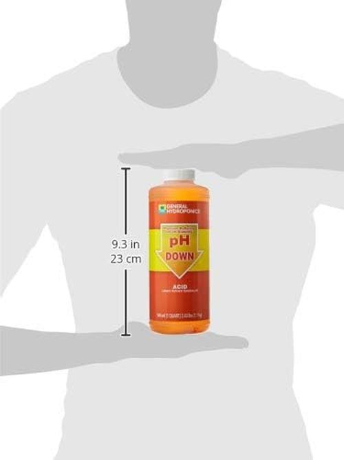 General Hydroponics Liquid pH Buffer - Premium Stability Solution, Quart Size, Orange