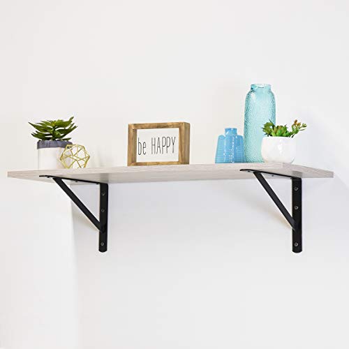 Heavy Duty Metal Shelf Brackets 20 x 13 Inches Black Steel Wall Mounts