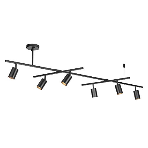 Matte Black 64-Inch 6-Light Track Lighting Fixture with Adjustable Heads - West Variation