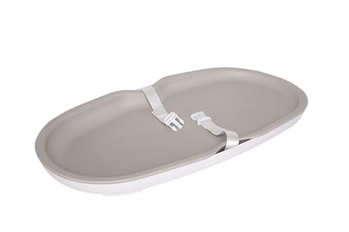 Ubbi Baby Foam Changing Pad - Taupe, Waterproof & Easy to Clean, Secure Safety Belt