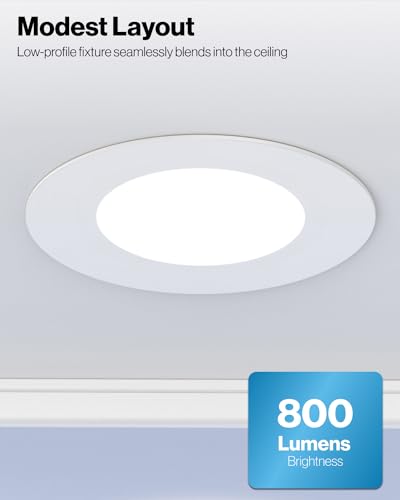 Sunco 4 Inch Retrofit LED Recessed Can Lights - 5 CCT, 10W=60W, Slim Design