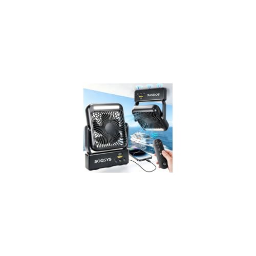 Cruise Approved Portable Magnetic Fan with Light, 4-Speed, Remote & Timer