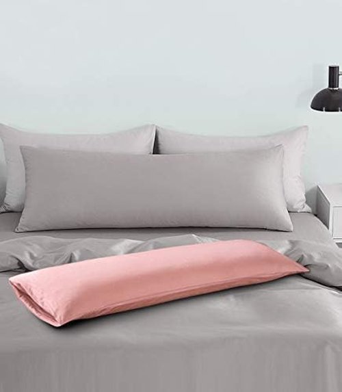 FLXXIE Body Pillow Cover - Super Soft Microfiber 20x54 Pillowcase | Wrinkle & Stain Resistant, Pink