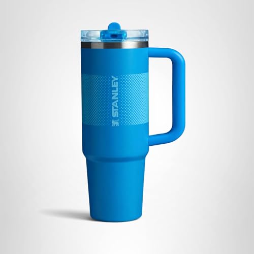 STANLEY Quencher ProTour Flip Straw Tumbler with Leakproof Lid 14 oz | Built-In Straw and Handle | Cup Holder Compatible for Travel | Insulated Stainless Steel Cup | BPA-Free | Azure Fade