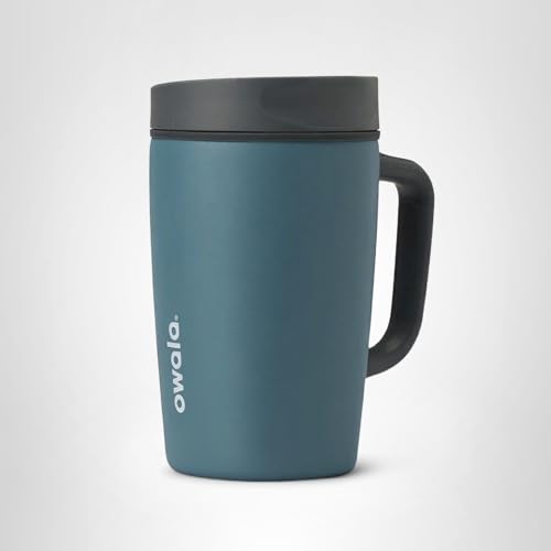 Owala SmoothSip Slider Stainless Steel Insulated Travel Mug with handle, 100% Leak Proof, For Hot and Cold Drinks, Travel Friendly with Sliding Lock Lid, 12oz, BPA Free, Leak Proof, High Dive