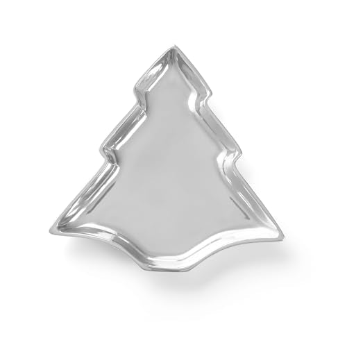 Nambe 11.5-Inch Christmas Tree Candy Dish - Holiday Serveware