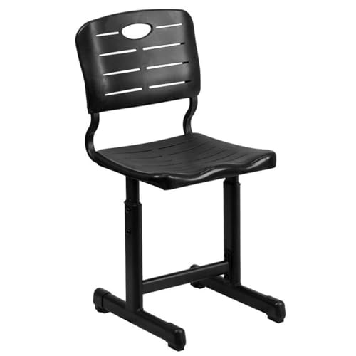 Flash Furniture Adjustable Black Student Chair with Pedestal Frame, Set of 1, 16.5-18.5" Seat Height