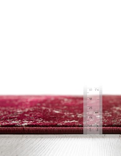Vintage French-Inspired Area Rug - Sofia Collection, Burgundy & Gray, 2'2" x 3'1" Rectangle