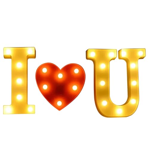 Light Up I Love You Letters Sign for Wedding LED Heart Marquee Lights Night Light Lamp Christmas Holiday Gift Home Party Decoration