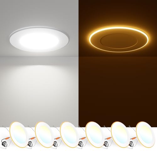 6 Inch LED Recessed Lighting with Night Light - 5CCT Selectable, Dimmable, Easy Install