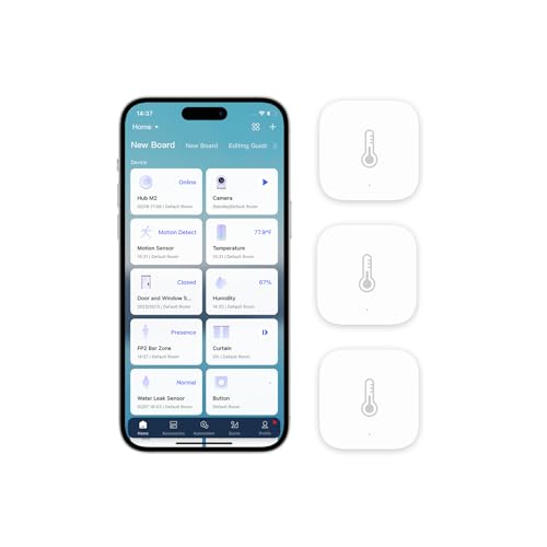 Zigbee Temperature and Humidity Sensor 3 Pack for Smart Home Monitoring