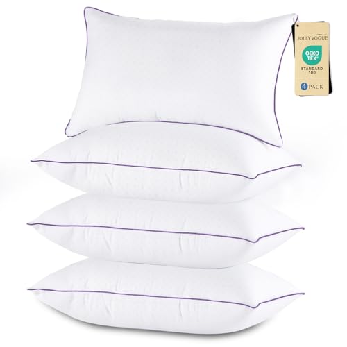 White King Size Pillow Set of 4 - Cooling Supportive Bed Pillows for All Sleep Positions